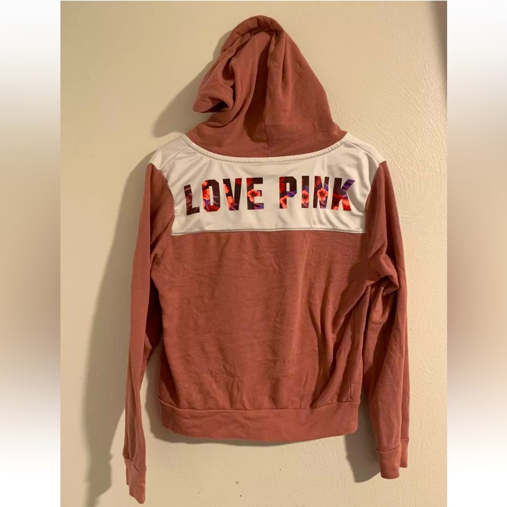 Victoria Secret Pink Jacket Floral Full Zip Sweatshirt Size Medium Jacket